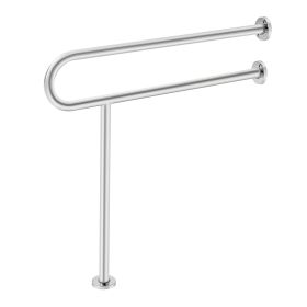 Toilet Safety Rail, 31.5 Inch U-Shaped Handicap Grab Bar, 304 Stainless Steel Senior Safety Pole, Toilet Grab Bars with Anti-Slip Handle