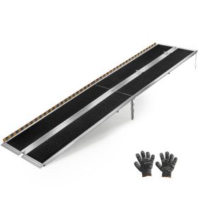 Portable Wheelchair Ramp, 10FT, Non-Slip Aluminum Folding Handicap Ramp for Wheelchair, 800 lbs Capacity, Door Threshold Ramps for Home Steps, St