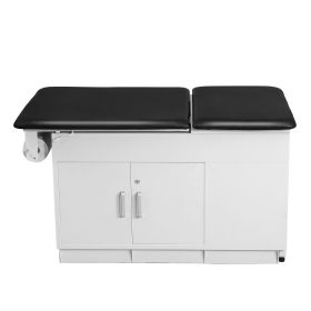 Pro Medical Exam Table, Medical Examination Bed with Adjustable Backrest, Physical Therapy Exam Table with Locking Cabinet, 2 Drawers
