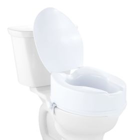 Raised Toilet Seat, 6" Height Raised, 300 lbs Weight Capacity, Universal Toilet Seat Riser, Screw Rod Locking, with Toilet Seat, for Elderly, Han