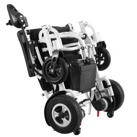 Electric Wheelchair for Adults Seniors, 300 lbs Weight Capacity, 17.7 in Width Lightweight Foldable Motorized Power Wheelchairs (Backrest Angle: Unadjustable, Seat Width: 17 in)
